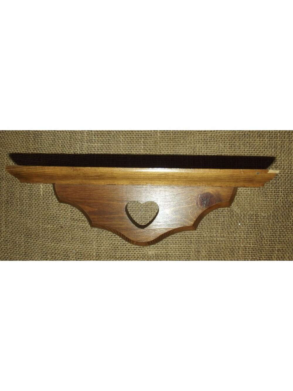 Wooden Shelf 10.75" x 3.25" Heart wood farmhouse rustic country small
